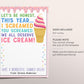 Ice Cream Gift Card Holder Editable Template, Funny Summer Last Day of School End School Teacher PTO PTA Babysitter Nurse Appreciation