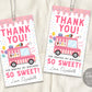 Ice Cream Birthday Party Thank You Gift Tag Editable Template, Ice Cream Truck Sweet Scoop Summer Favor Tags Printable, Instant Download