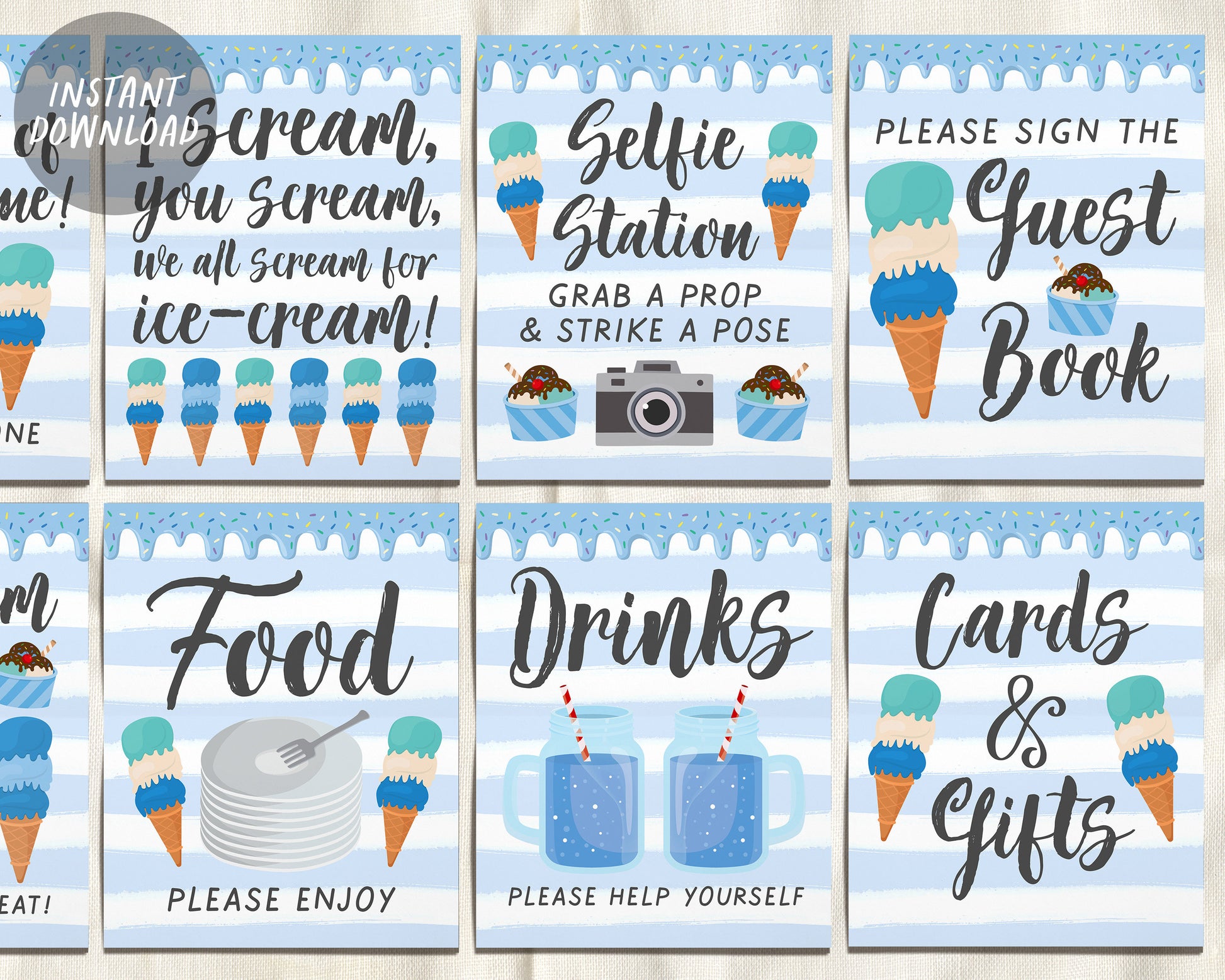 I Scream You Scream Sign 8x10 Instant (Instant Download) 