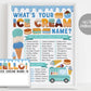 Whats Your Ice Cream Name Game, Ice Cream Name Sign Printable, Boy Summer Birthday Party Games Poster Decor, Ice Cream Name Tag Activity