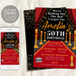 Red Carpet Birthday Invitation Editable Template, Adult VIP Hollywood Party Invite, Movie Star Glam Party, 50th 60th Birthday Gold Black Red
