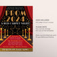 Red Carpet Prom Night Dance Flyer Editable Template, Junior Senior Prom Homecoming Hollywood VIP Access Invitation, Father Daughter Dance