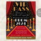 VIP Pass Prom Night Prom Dance Flyer Editable Template, Junior Senior Red Carpet Homecoming Hollywood Access Invitation Father Daughter Gala