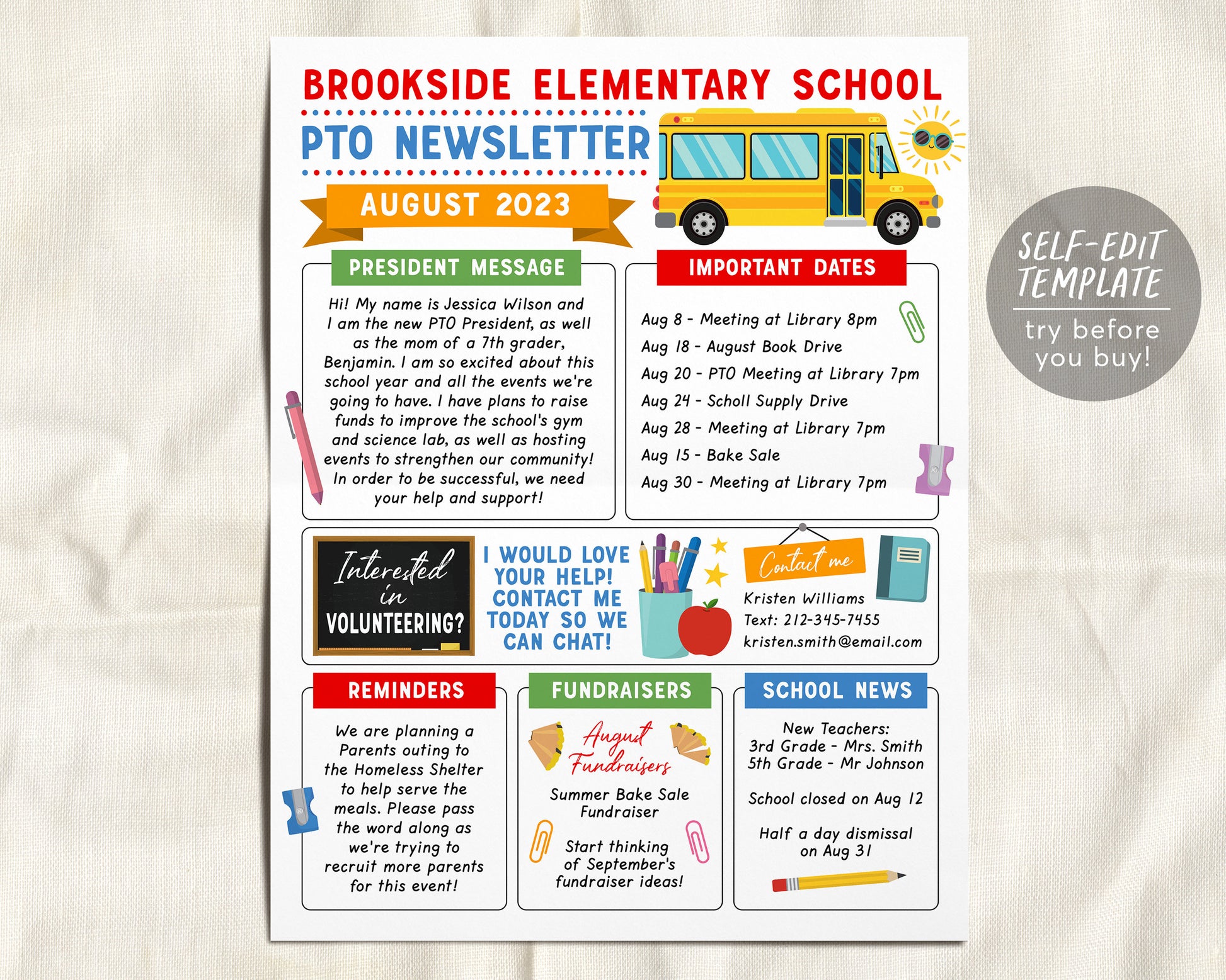 Pto Newsletter Examples