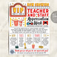 Hollywood Theme Teacher Staff Appreciation Week Itinerary Flyer Editable Template