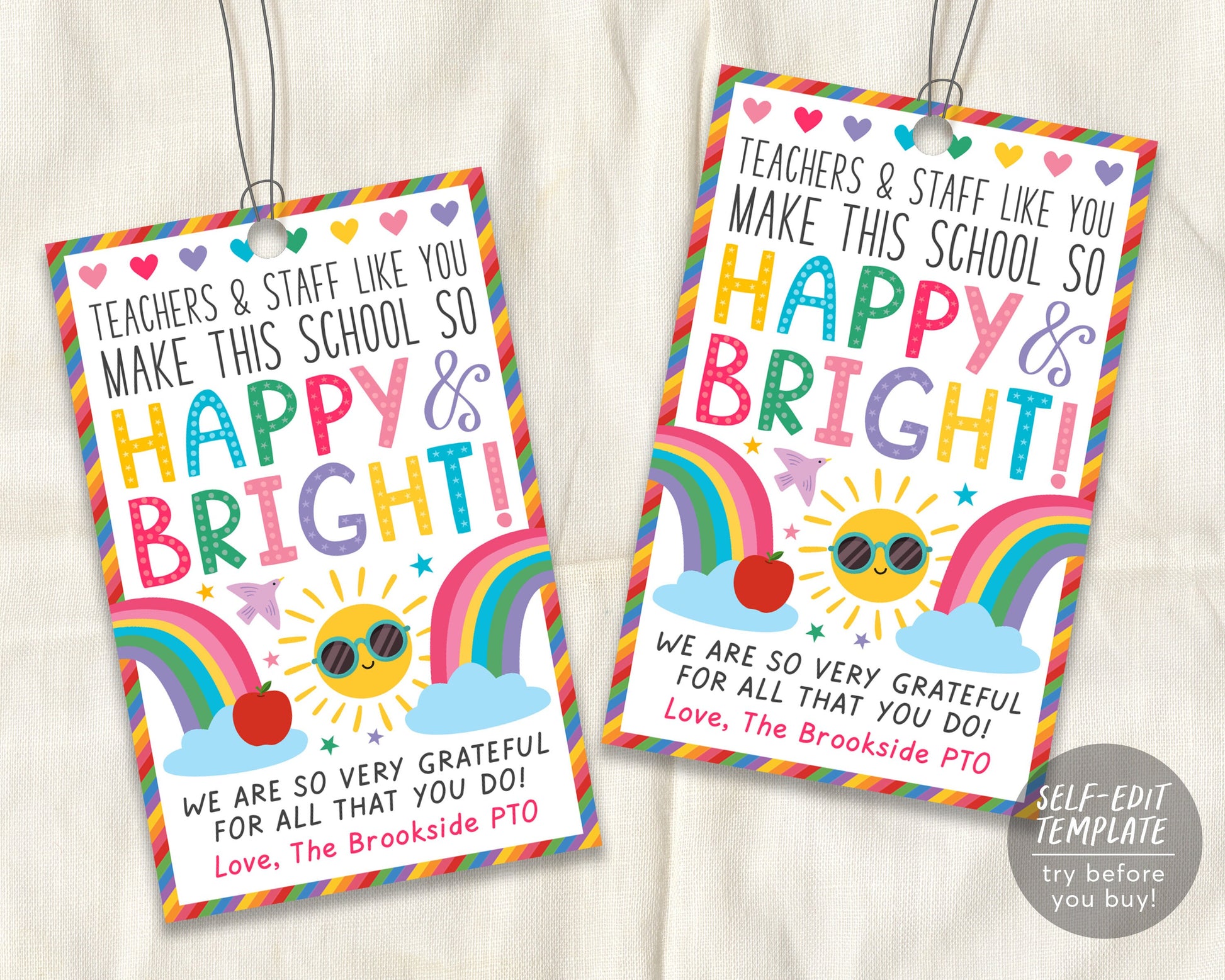rainbow-happy-and-bright-appreciation-gift-tag-editable-template-than-puff-paper-co for Free Printable Birthday Cards For Boss From Staff Rainbow Happy And Bright Appreciation Gift Tag Editable Template, Than – Puff Paper Co for Free Printable Birthday Cards For Boss From Staff