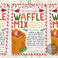 Waffle Mix Recipe Christmas Gift Tag Editable Template