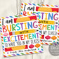 Bursting With Excitement Back to School Gift Tag Editable Template