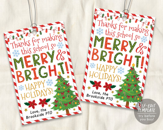 Christmas Gift Tags Editable Template