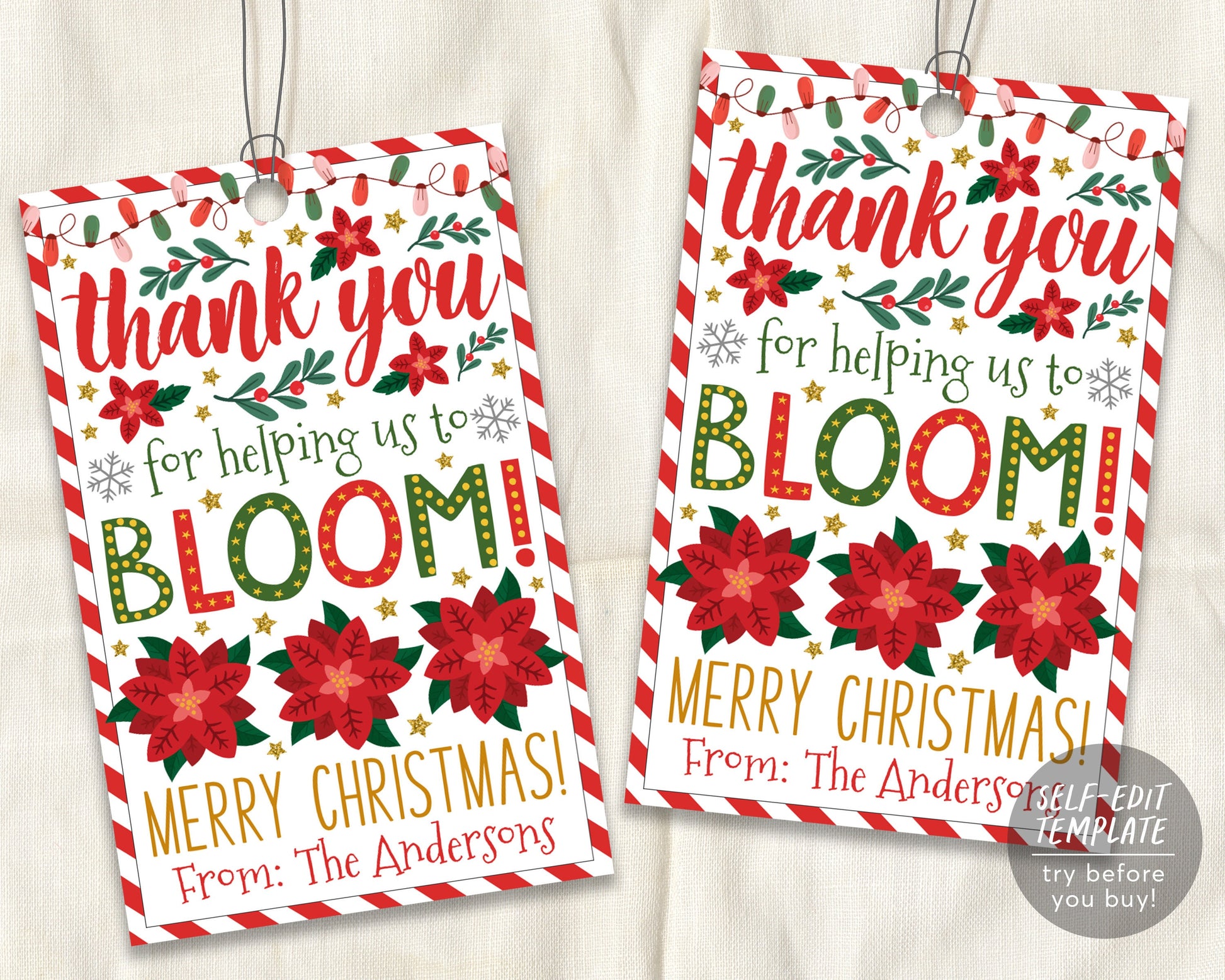 Christmas Floral Gift Tags Editable Template, Xmas Poinsettia Holiday – Puff Paper Co christmas-floral-gift-tags-editable-template-xmas-poinsettia-holiday-puff-paper-co