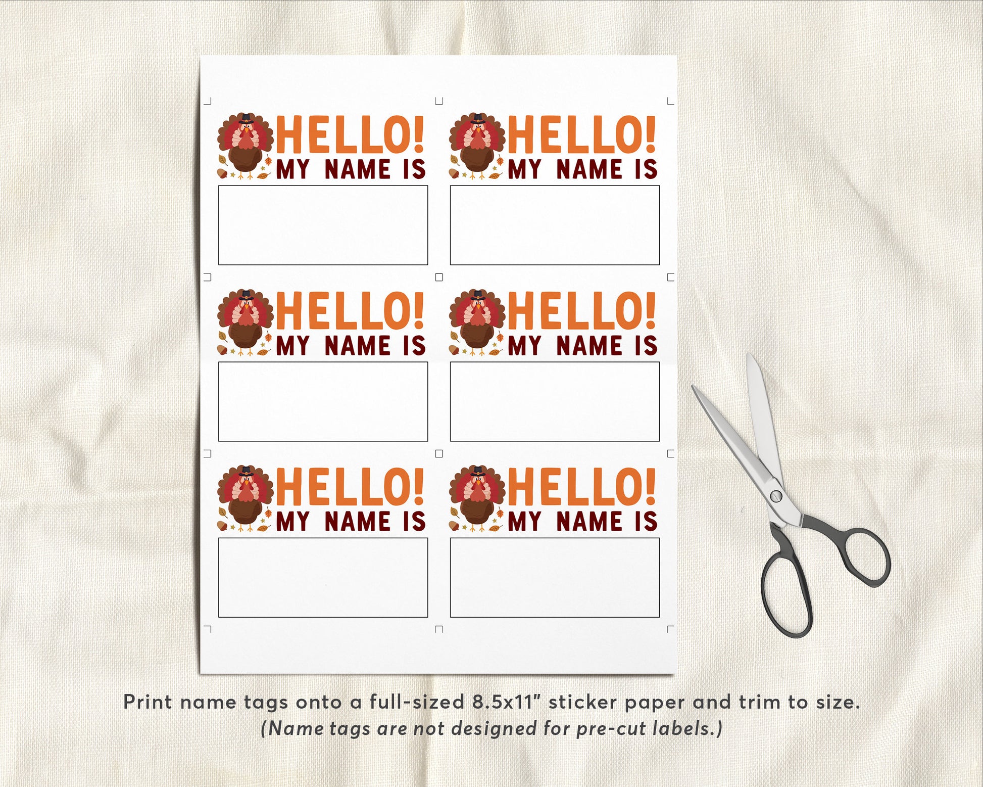 what's your turkey name game, thanksgiving dinner game activity with name tags and sign, family fall autumn party games, holiday kids adult