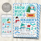 Snowman Birthday Party Invitation Editable Template