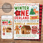 Winter ONEderland Birthday Invitation Editable Template