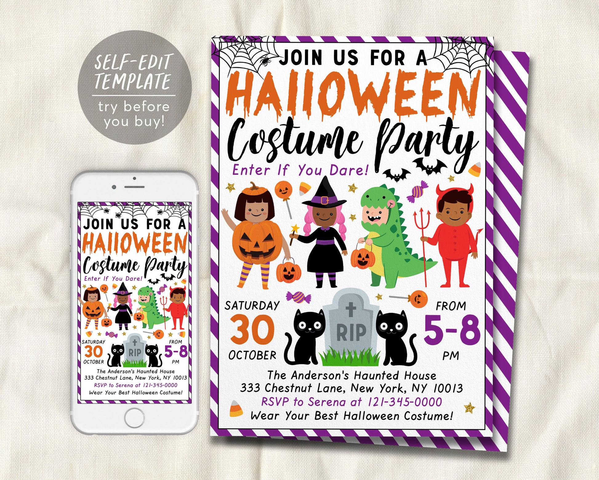 Halloween Invitation Editable Template, Kids Halloween Costume Party I – Puff Paper Co halloween-invitation-editable-template-kids-halloween-costume-party-i-puff-paper-co