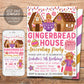 Gingerbread House Decorating Birthday Party Invitation Editable Template