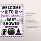 A Baby is Brewing Halloween Baby Shower Welcome Sign Editable Template, Purple Halloween Witch Theme Baby Sprinkle Party Poster Decor DIY