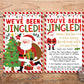 We've Been Jingled Christmas Game Editable Template, You've Been Jingled Labels Printable, Santa Sign Instructions, Neighbors Holiday Party