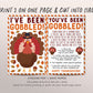 I've Been Gobbled Coworker Game Editable Template, You've Been Gobbled Work, Thanksgiving Office Tradition Sign Instructions Gift Turkey