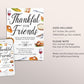 Thankful For Friends Friendsgiving Invitation Editable Template, Thanksgiving Dinner Party Potluck Feast Invite, Holiday Friends Feast