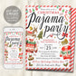 Christmas Pajama Party Invitation Editable Template, Holiday PJ Slumber Party For Kids Invite, Ugly Sweater Winter Gift Exchange Evite