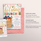 Holiday Brunch Invitation Editable Template, Christmas Breakfast Pancakes Party Invite For Family Teacher Staff Appreciation Evite Printable