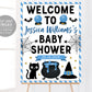 A Baby is Brewing Halloween Baby Shower Welcome Sign Editable Template, Boy Halloween Witch Theme Baby Sprinkle Party Poster Decor Printable