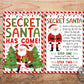Secret Santa Christmas Game Editable Template, Secret Santa Gift Swap Activity for Neighborhood Neighbors Printable Santa Sign Instructions