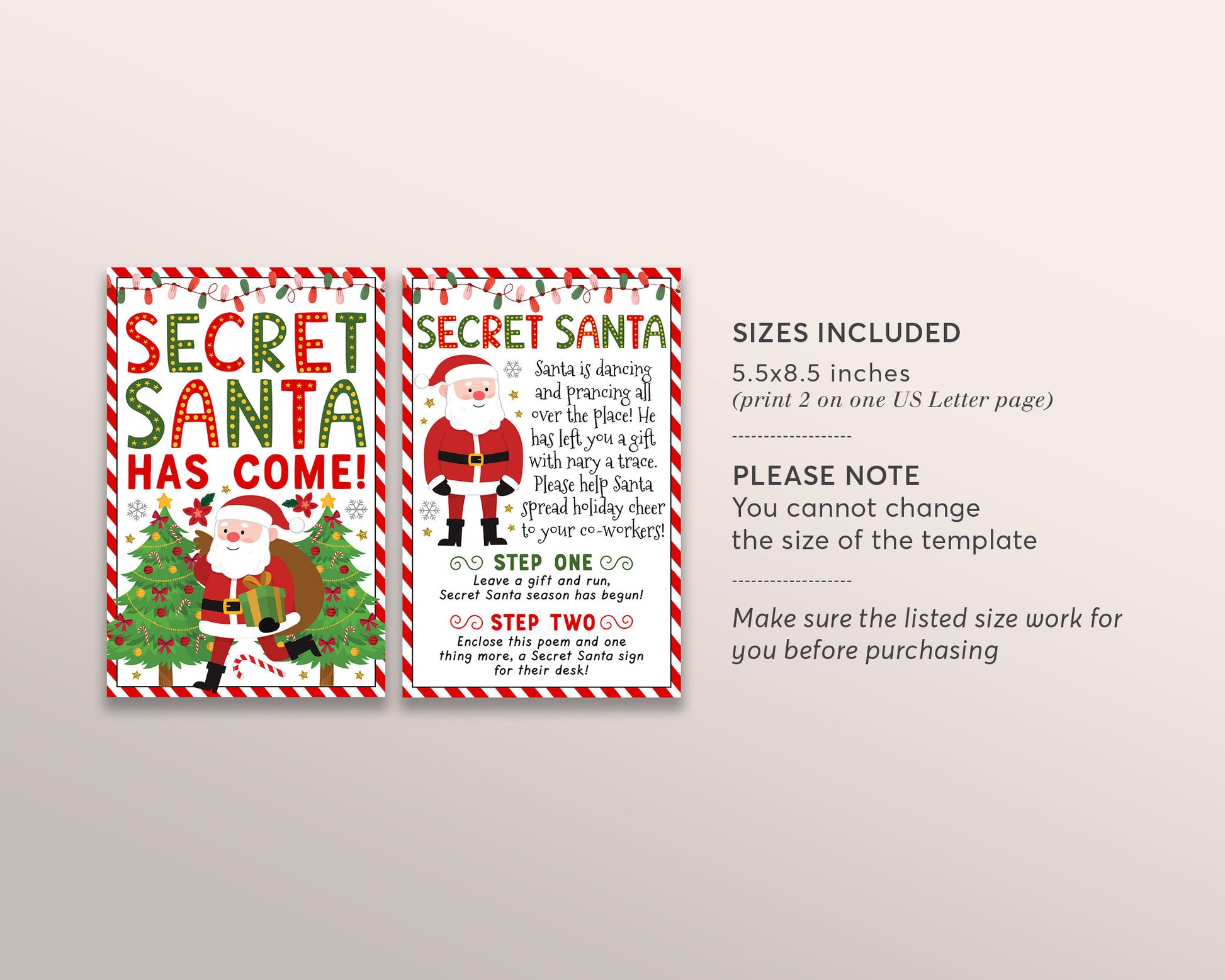 Free Office Secret Santa Rules Printable