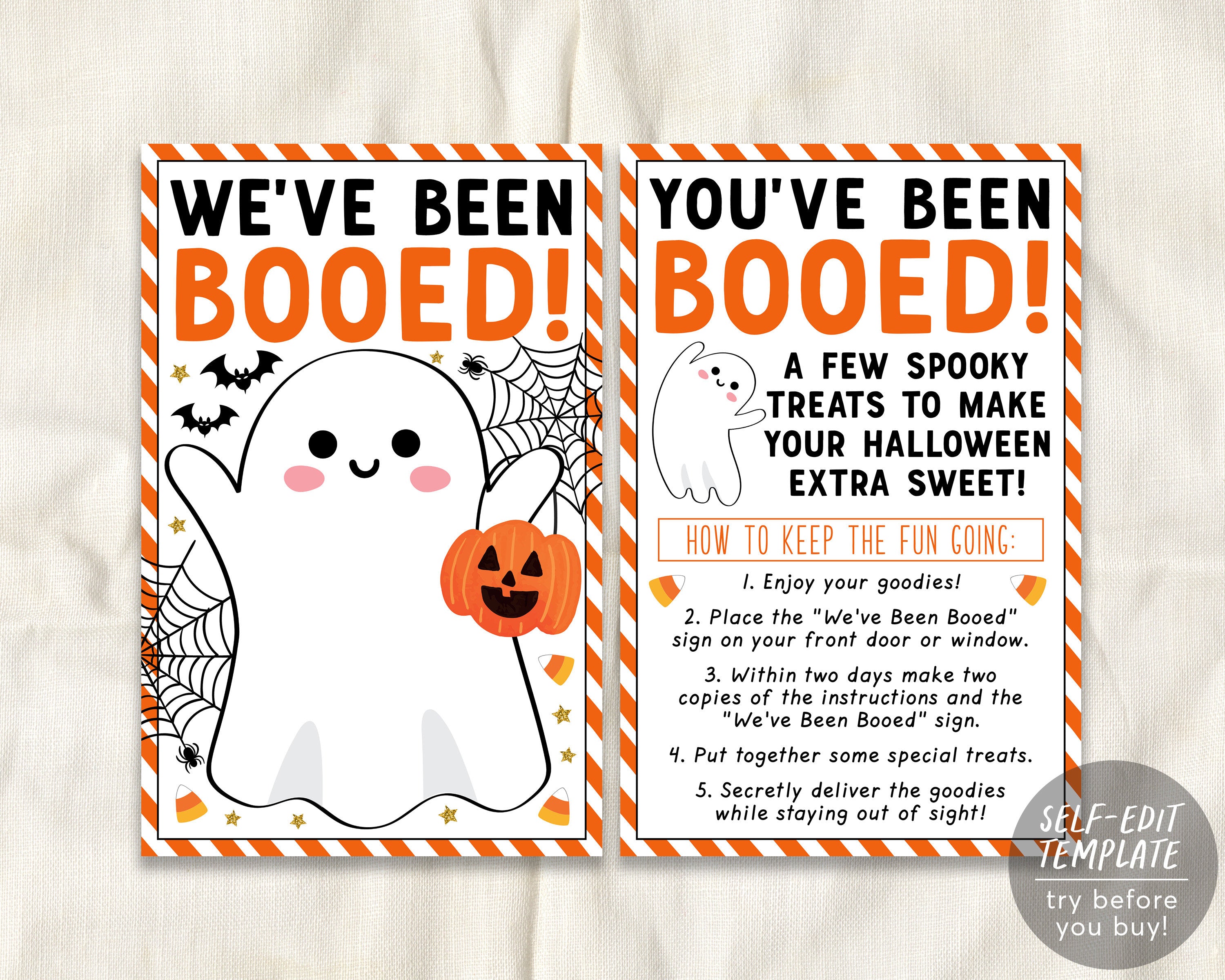 We've Been Booed Game Editable Template, You've Been Booed, Halloween ...