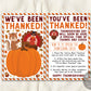 We've Been Thanked Game Editable Template, You've Been Thanked, Thanksgiving Friendsgiving Activity Tradition Sign Instructions Neighbors