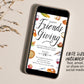 Happy Friendsgiving Invitation Editable Template, Thanksgiving Potluck Dinner Party Invite, Holiday Feast Pumpkin Pie, Autumn Brunch Lunch