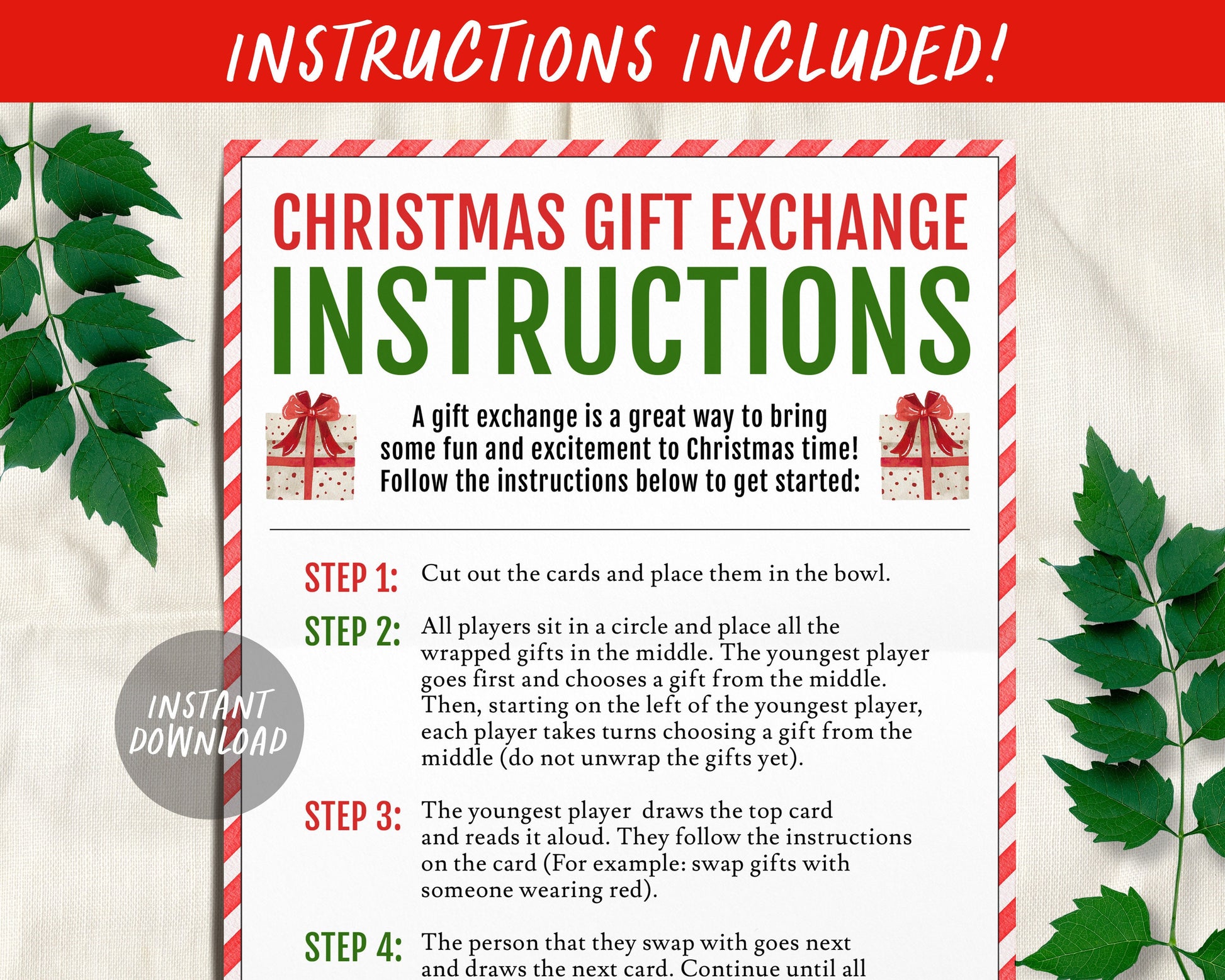 Free Printable Exchange Cards for The Best Holiday Gift Exchange