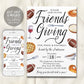 Casual Friendsgiving Football Invitation Editable Template, Fun Thanksgiving With Friends Dinner Party Sports Invite, Holiday Potluck Feast