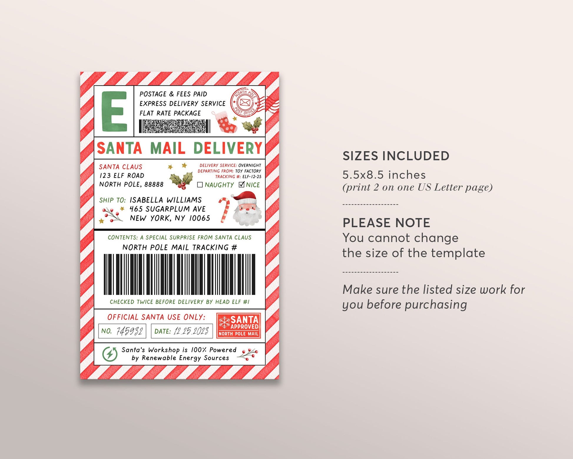 Official Santa Mail Shipping Labels Large Gift Tag Editable Template, – Puff Paper Co official-santa-mail-shipping-labels-large-gift-tag-editable-template-puff-paper-co