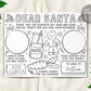 Santa Cookie Tray Placemat Editable Template, Cookies and Milk for Santa Coloring Page Sheet, Dear Santa Cookie Tray, Carrot For Reindeer