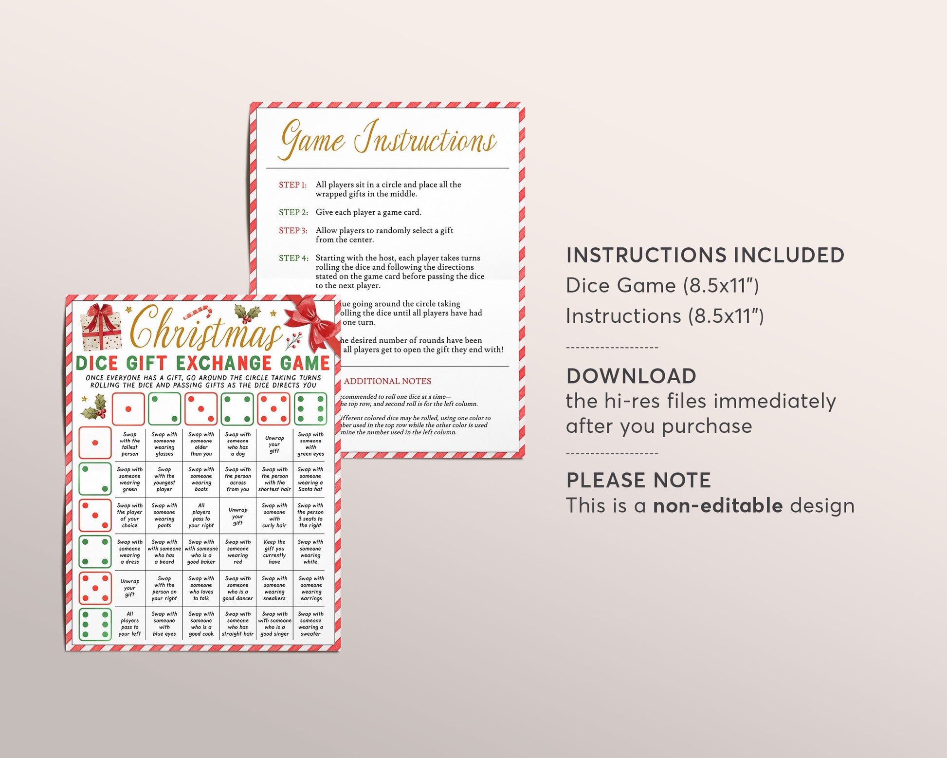 Christmas Gift Exchange Dice Game Printable, White Elephant Holiday Gi – Puff Paper Co christmas-gift-exchange-dice-game-printable-white-elephant-holiday-gi-puff-paper-co