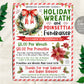 Poinsettia and Holiday Wreath Fundraiser Flyer Editable Template