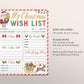 Christmas Wish List For Kids Editable Template, Personalized Holiday Wishlist Printable, Christmas Traditions Santa Claus Activity Template