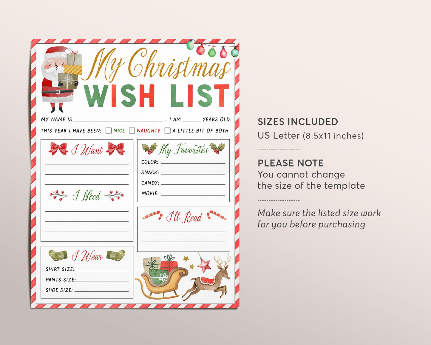 Christmas Wish List For Kids Free Printable Christmas Wish List For Kids Free Printable