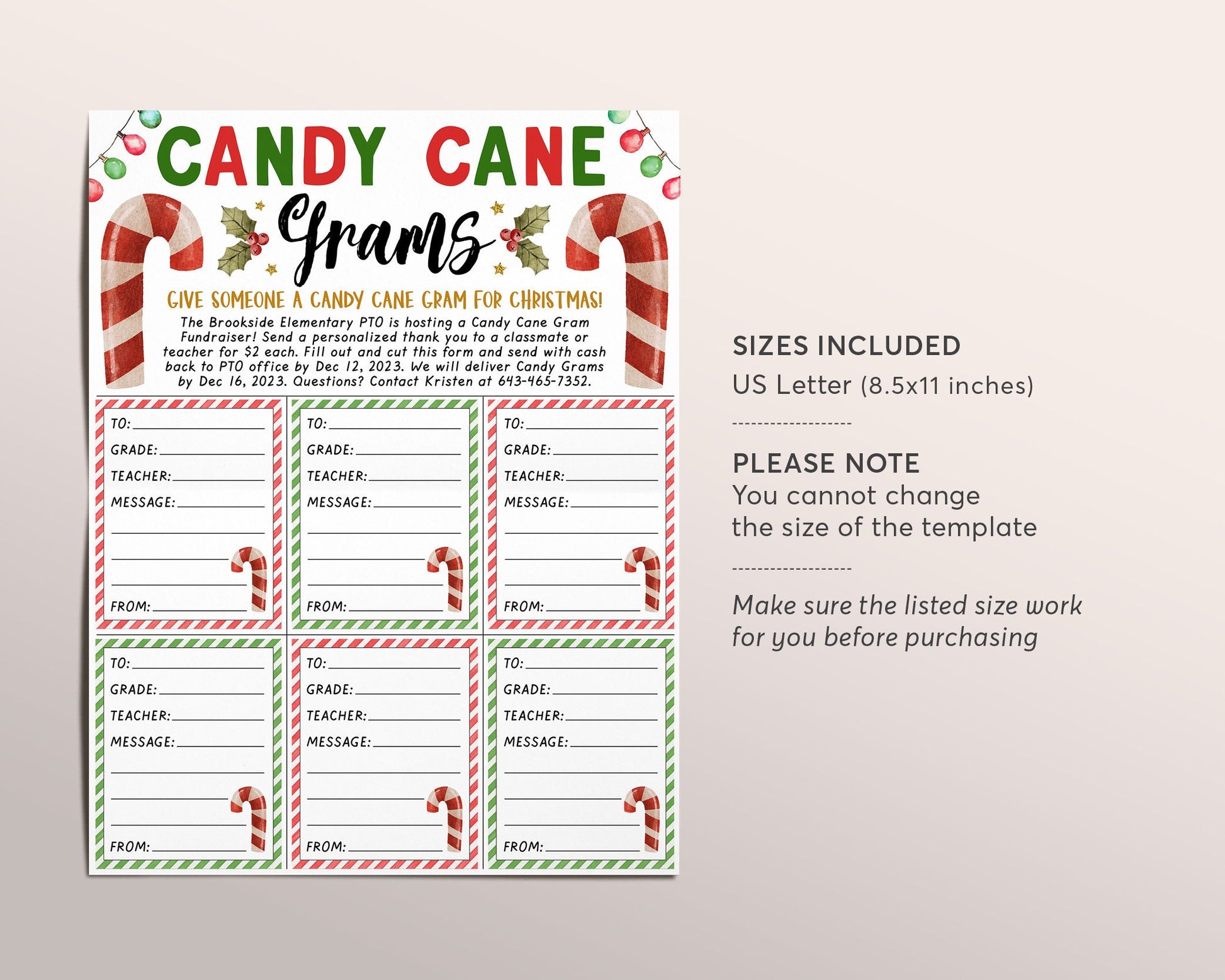 Christmas Candy Cane Gram Flyer Editable Template, Holiday Candy Gram – Puff Paper Co christmas-candy-cane-gram-flyer-editable-template-holiday-candy-gram-puff-paper-co