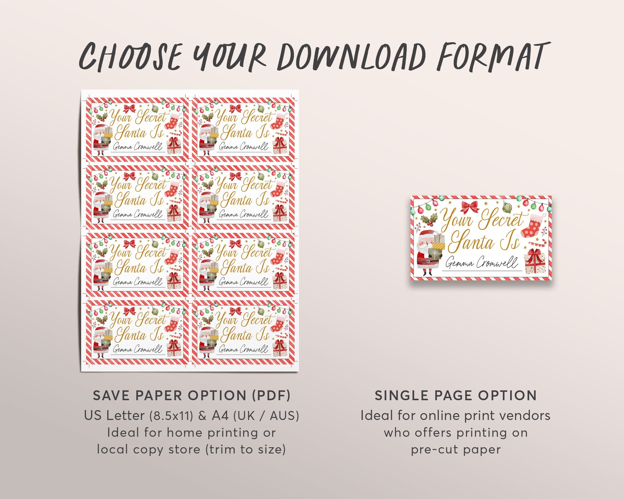Secret Santa Gift Tags / Free Printable – Meredith Collie Paper & Design