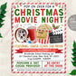 Christmas Movie Night Flyer Editable Template