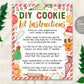 Christmas DIY Cookie Kit Instructions Card Editable Template