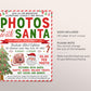 Photos with Santa Flyer Editable Template, Picture With Santa, Holiday Santa Christmas Party Invitation, Church School PTO PTA Fundraiser