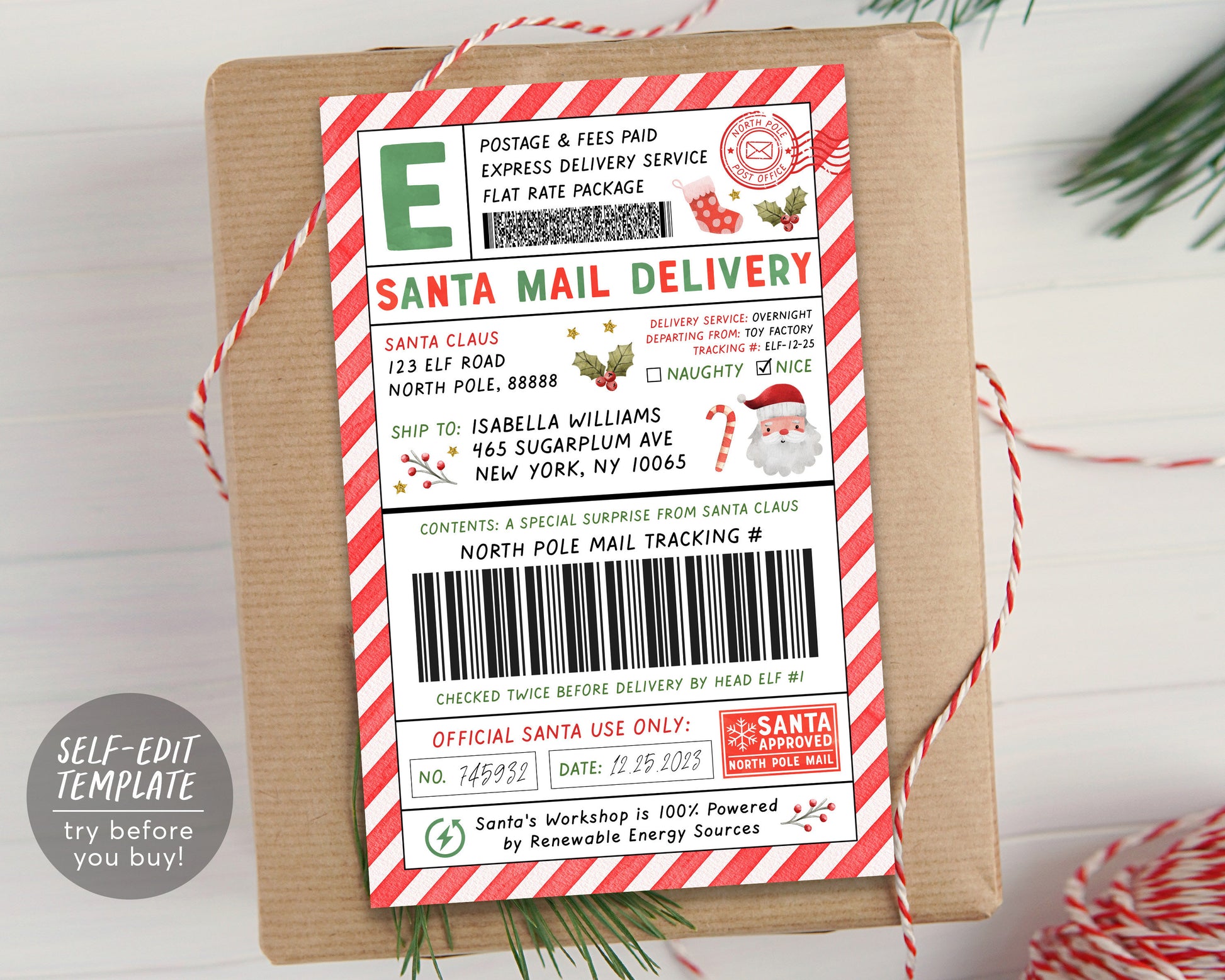 Official Santa Mail Shipping Labels Large Gift Tag Editable Template, – Puff Paper Co official-santa-mail-shipping-labels-large-gift-tag-editable-template-puff-paper-co