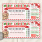 Boarding Pass from Santa Gift Ticket Editable Template