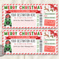 Christmas Road Trip Ticket Voucher Editable Template