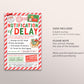 Late Christmas Gift Letter from Santa Editable Template, Delayed Christmas Package Notice Printable, Missing Christmas Present Official