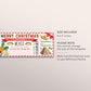 Mexico Trip Ticket Boarding Pass Editable Template, Christmas Surprise Travel Vacation Airline Ticket Gift Certificate Holiday Reveal Beach