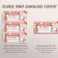 San Francisco Trip Ticket Boarding Pass Editable Template, Christmas Surprise Travel California Vacation Airline Ticket Gift Certificate